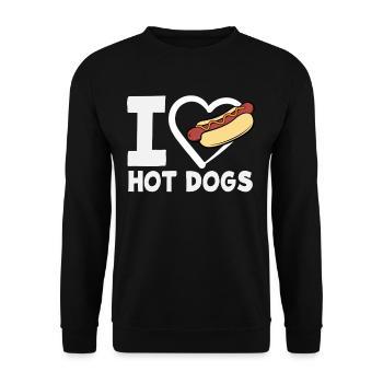 J’adore les hot-dogs pour les amateurs de hot-dogs - Sweat-shirt Unisexe - noir - Devant - Alina (178cm) & Michal (187cm)
