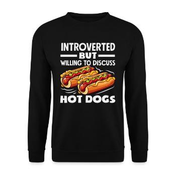 Hot Dog Lover Introvert Discussed - Unisex Sweatshirt - black - Front - Alina (178cm) & Michal (187cm)