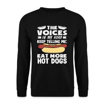 Les voix mangent plus de hot-dogs pour les hot-dogs - Sweat-shirt Unisexe - noir - Devant - Alina (178cm) & Michal (187cm)