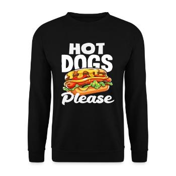 Hot Dog Lover Please Hot Dogs - Unisex Sweatshirt - black - Front - Alina (178cm) & Michal (187cm)