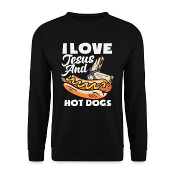 J’aime Jésus et amateur de hot-dogs - Sweat-shirt Unisexe - noir - Devant - Alina (178cm) & Michal (187cm)