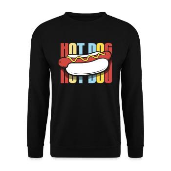 Amateur de hot-dogs design rétro - Sweat-shirt Unisexe - noir - Devant - Alina (178cm) & Michal (187cm)