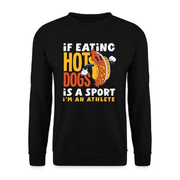Les amateurs de hot-dogs quand manger est un sport - Sweat-shirt Unisexe - noir - Devant - Alina (178cm) & Michal (187cm)