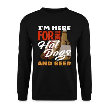 Amateurs de hot-dogs pour les hot-dogs et la bière - Sweat-shirt Unisexe - noir - Devant - Alina (178cm) & Michal (187cm)