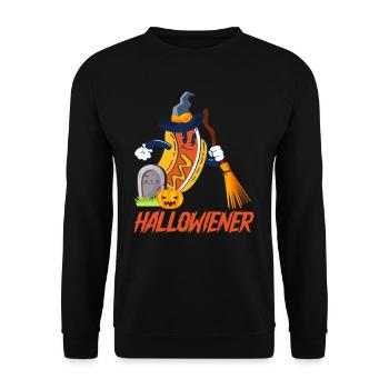Hallowiener Hot Dog Liebhaber Spaß - Unisex Pullover - Schwarz - Vorne - Alina (178cm) & Michal (187cm)