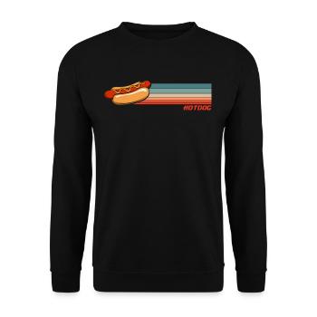 Hot Dog Lover Retro Nostalgia Style - Unisex Sweatshirt - black - Front - Alina (178cm) & Michal (187cm)