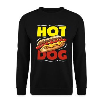 Amateur de hot-dogs design de saucisse emblématique - Sweat-shirt Unisexe - noir - Devant - Alina (178cm) & Michal (187cm)