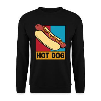 Hot Dog Lover Retro Graphic - Unisex Sweatshirt - black - Front - Alina (178cm) & Michal (187cm)