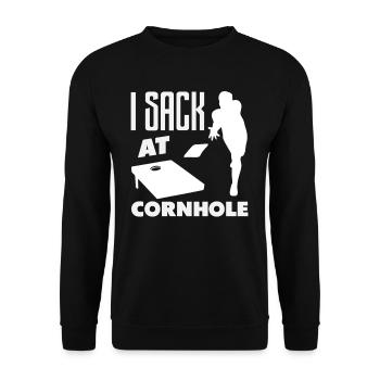 Cornhole Lover - I Win at Cornhole - Unisex Sweatshirt - black - Front - Alina (178cm) & Michal (187cm)