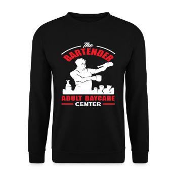 La crèche pour adultes The Bartender - Sweat-shirt Unisexe - noir - Devant - Alina (178cm) & Michal (187cm)