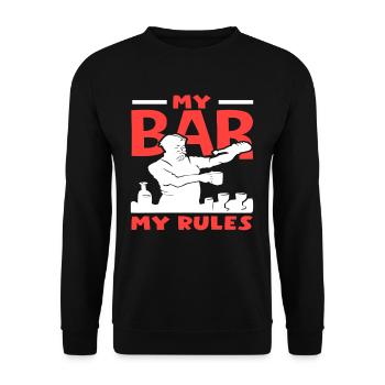 Mein Bar, Meine Regeln Bartender Kunst - Unisex Pullover - Schwarz - Vorne - Alina (178cm) & Michal (187cm)