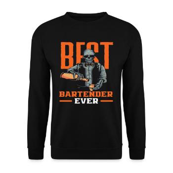 Best bartender of all time - Unisex Sweatshirt - black - Front - Alina (178cm) & Michal (187cm)