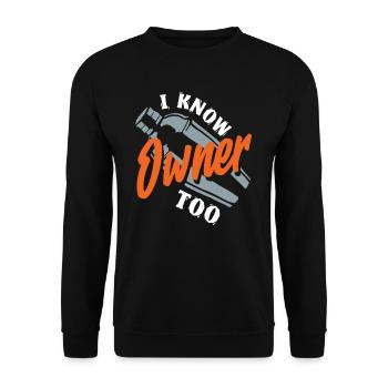 Barman Je connais aussi le propriétaire - Sweat-shirt Unisexe - noir - Devant - Alina (178cm) & Michal (187cm)