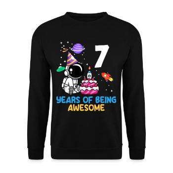 7 Years of Space Adventure - Unisex Sweatshirt - black - Front - Alina (178cm) & Michal (187cm)