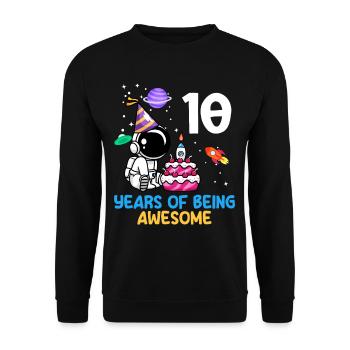 10 Jahre Voller Großartigkeit Feiern - Unisex Pullover - Schwarz - Vorne - Alina (178cm) & Michal (187cm)