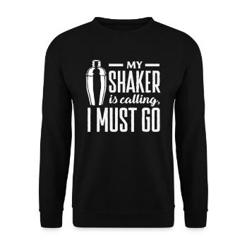 Mon shaker appelle le devoir de barman - Sweat-shirt Unisexe - noir - Devant - Alina (178cm) & Michal (187cm)