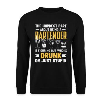 Barkeeper Herausforderung Wer Ist Betrunken Oder - Unisex Pullover - Schwarz - Vorne - Alina (178cm) & Michal (187cm)