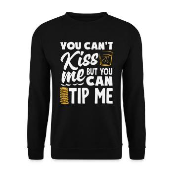 Tu ne peux pas m’embrasser, mais tu peux m’embrasser - Sweat-shirt Unisexe - noir - Devant - Alina (178cm) & Michal (187cm)