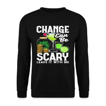 Le changement de barman peut faire peur - Sweat-shirt Unisexe - noir - Devant - Alina (178cm) & Michal (187cm)