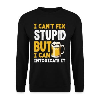 Le barman ne peut pas réparer bêtement, mais - Sweat-shirt Unisexe - noir - Devant - Alina (178cm) & Michal (187cm)