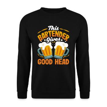 Dieser Barkeeper Gibt Gutes Schaum - Unisex Pullover - Schwarz - Vorne - Alina (178cm) & Michal (187cm)