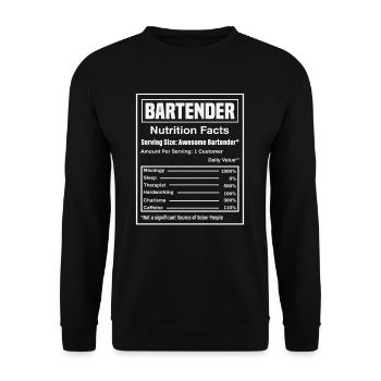 Barman Nutrition Facts Drôle - Sweat-shirt Unisexe - noir - Devant - Alina (178cm) & Michal (187cm)