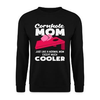 Cornhole Lover Mom Just Cooler - Unisex Sweatshirt - black - Front - Alina (178cm) & Michal (187cm)