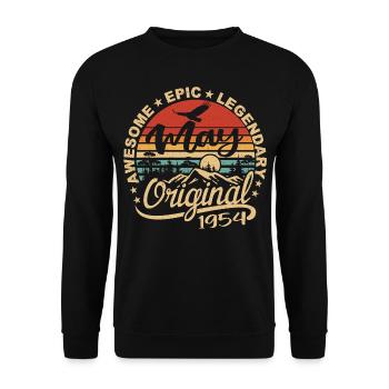 Birthday May 1954 May | Gift May 1954 - Unisex Sweatshirt - black - Front - Alina (178cm) & Michal (187cm)