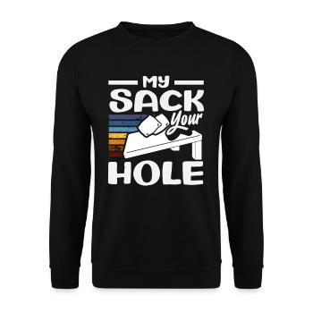 Cornhole Player My Sack Your Hole - Sweat-shirt Unisexe - noir - Devant - Alina (178cm) & Michal (187cm)