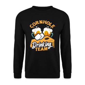 Cornhole Trinkteam Spaß Für Cornhole Spieler - Unisex Pullover - Schwarz - Vorne - Alina (178cm) & Michal (187cm)