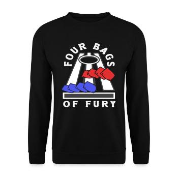Four Bags Of Fury Cornhole Spieler - Unisex Pullover - Schwarz - Vorne - Alina (178cm) & Michal (187cm)