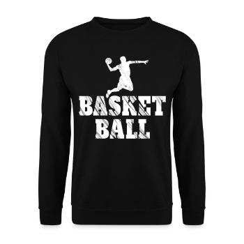 Basketball - Ball Sports Fan of Dunks - Unisex Sweatshirt - black - Front - Alina (178cm) & Michal (187cm)