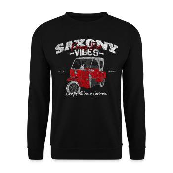 Saxony Vibes - Grimma Vibes - Krause Duo Kult - Unisex Pullover - Schwarz - Vorne - Alina (178cm) & Michal (187cm)
