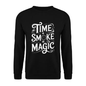 Temps Fumée Magie Fumage de la viande - Sweat-shirt Unisexe - noir - Devant - Alina (178cm) & Michal (187cm)
