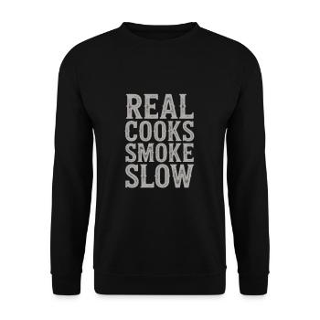 Real Cooks Smoke Slow Meat Fumer - Sweat-shirt Unisexe - noir - Devant - Alina (178cm) & Michal (187cm)