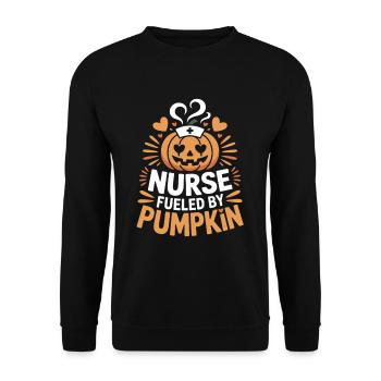 Infirmière alimentée par la citrouille Infirmière aux épices de citrouille - Sweat-shirt Unisexe - noir - Devant - Alina (178cm) & Michal (187cm)