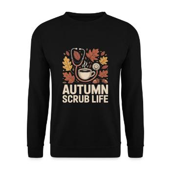 Autumn Scrub Life Pumpkin Spice Nurse - Unisex Sweatshirt - black - Front - Alina (178cm) & Michal (187cm)