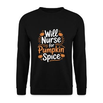 Will Nurse for Pumpkin Spice Pumpkin Spice Nurse - Unisex Sweatshirt - black - Front - Alina (178cm) & Michal (187cm)