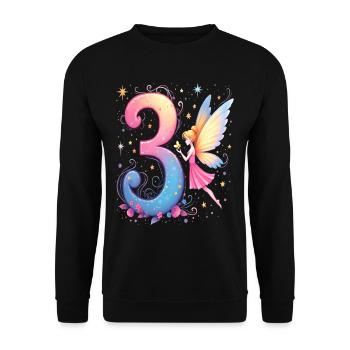 Douce Fée 3ème anniversaire pour les filles - Sweat-shirt Unisexe - noir - Devant - Alina (178cm) & Michal (187cm)