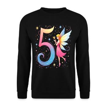 Douce Fée 5ème Anniversaire pour les filles - Sweat-shirt Unisexe - noir - Devant - Alina (178cm) & Michal (187cm)