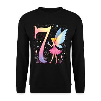 Douce Fée 7ème Anniversaire pour les filles - Sweat-shirt Unisexe - noir - Devant - Alina (178cm) & Michal (187cm)