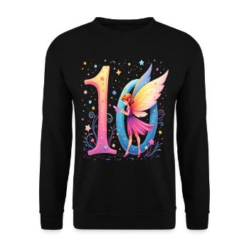 Douce Fée 10e anniversaire pour les filles - Sweat-shirt Unisexe - noir - Devant - Alina (178cm) & Michal (187cm)