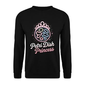 Petri Dish Princess Microbiologist - Unisex Sweatshirt - black - Front - Alina (178cm) & Michal (187cm)