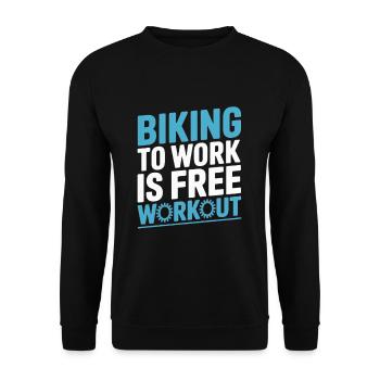 Biking to Work is Free Workout Bike Commuting - Unisex Sweatshirt - black - Front - Alina (178cm) & Michal (187cm)