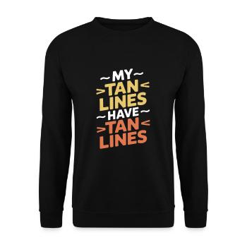 My Tan Lines Have Tan Lines Sunburn - Unisex Sweatshirt - black - Front - Alina (178cm) & Michal (187cm)