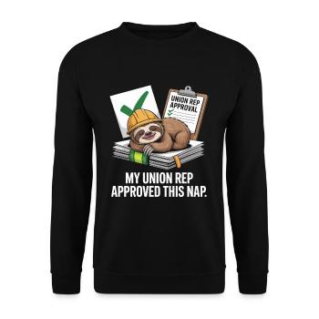 Mon représentant syndical a approuvé cette sieste pour la fête du Travail - Sweat-shirt Unisexe - noir - Devant - Alina (178cm) & Michal (187cm)