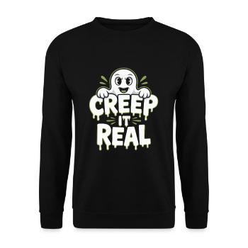 Creep It Real Halloween - Unisex Pullover - Schwarz - Vorne - Alina (178cm) & Michal (187cm)