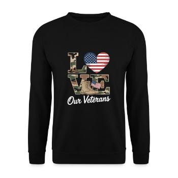 Journée de l’amour pour nos anciens combattants - Sweat-shirt Unisexe - noir - Devant - Alina (178cm) & Michal (187cm)
