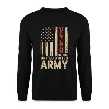 Veteran of The United States Army Veterans Day - Unisex Pullover - Schwarz - Vorne - Alina (178cm) & Michal (187cm)