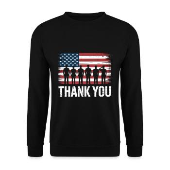 Journée des anciens combattants du drapeau américain - Sweat-shirt Unisexe - noir - Devant - Alina (178cm) & Michal (187cm)